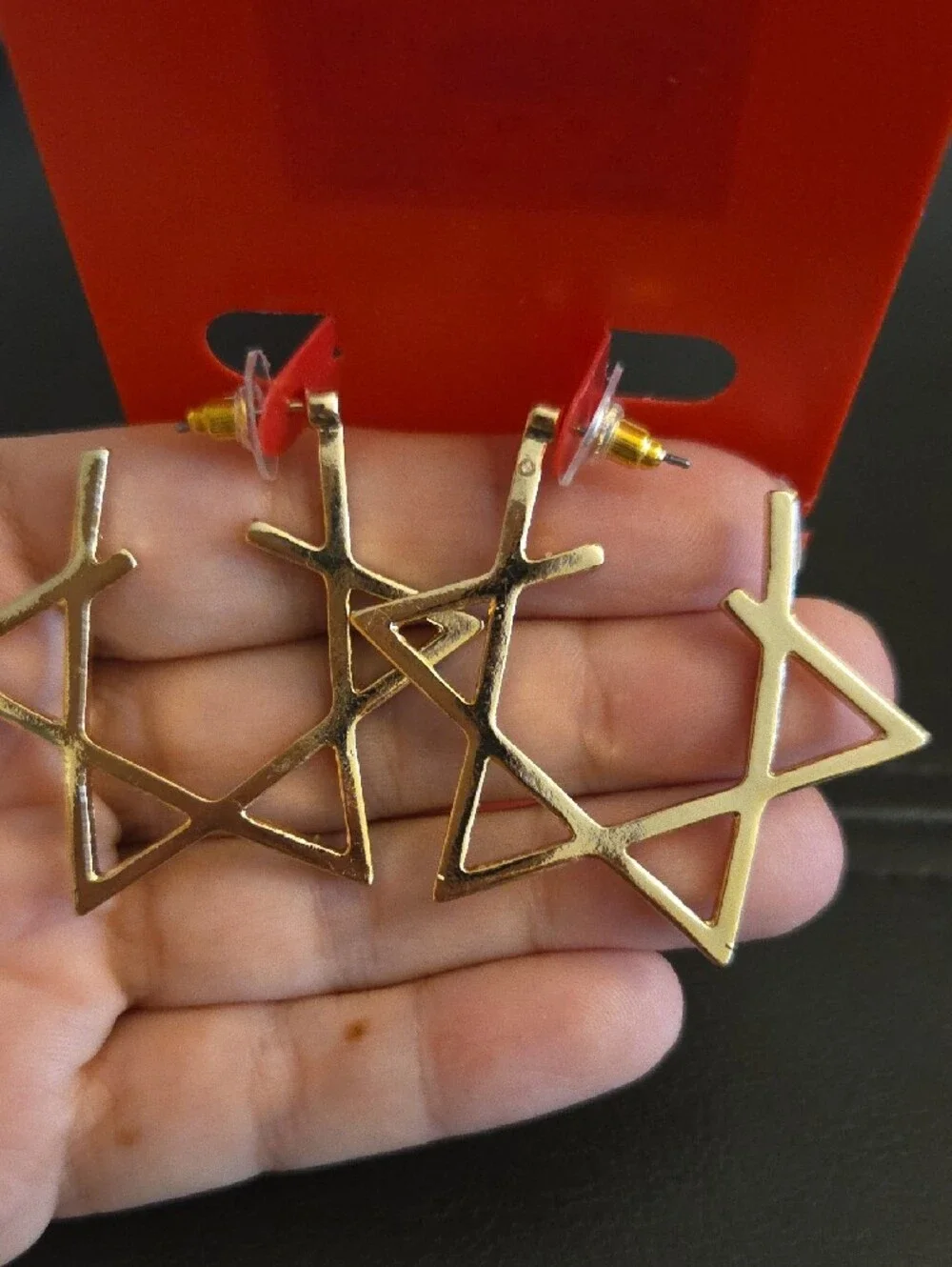 Kohl's Holiday Gold Tone CZ Star Of David Pierced Earrings 2 Pair NWT
